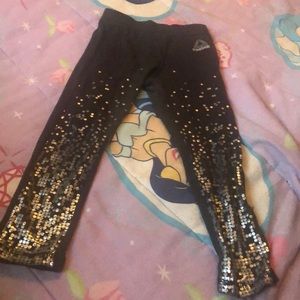 Reebok Black With Silver Dots Tights